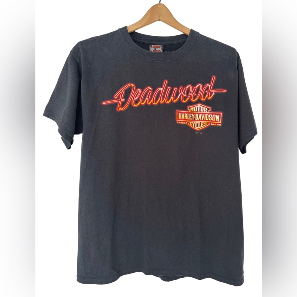 Harley Davidson Deadwood SD T Shirt Sz M Double Side Girls Poker